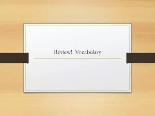review vocabulary
