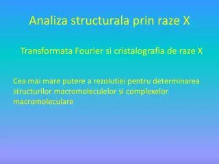 analiza structurala prin raze x