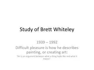 Study of Brett Whiteley