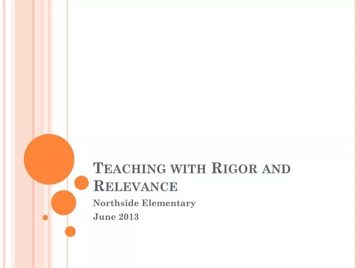 teaching with rigor and relevance