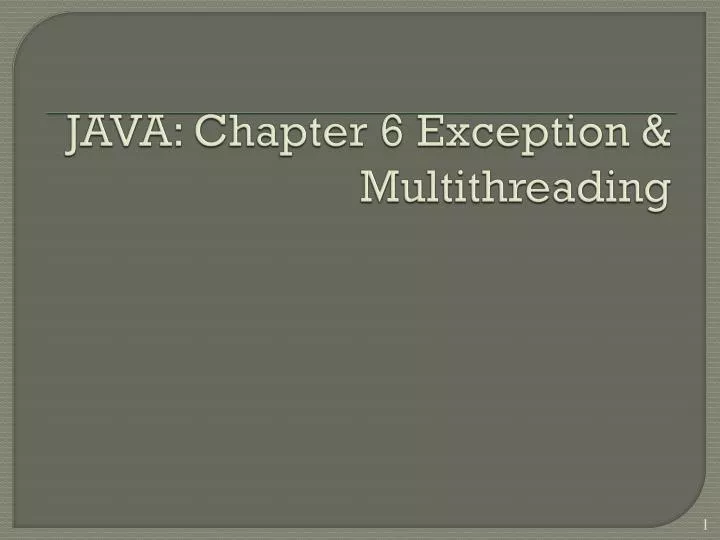 java chapter 6 exception multithreading