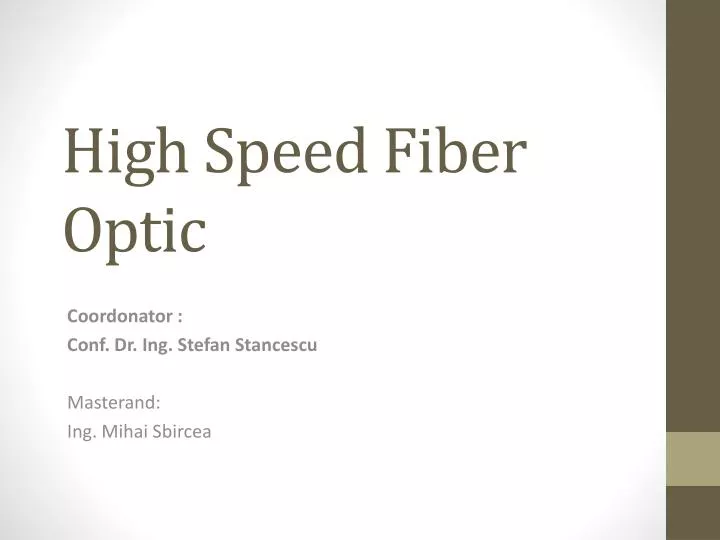 high speed fiber optic