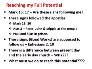 reaching my full potential