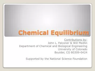 Chemical Equilibrium