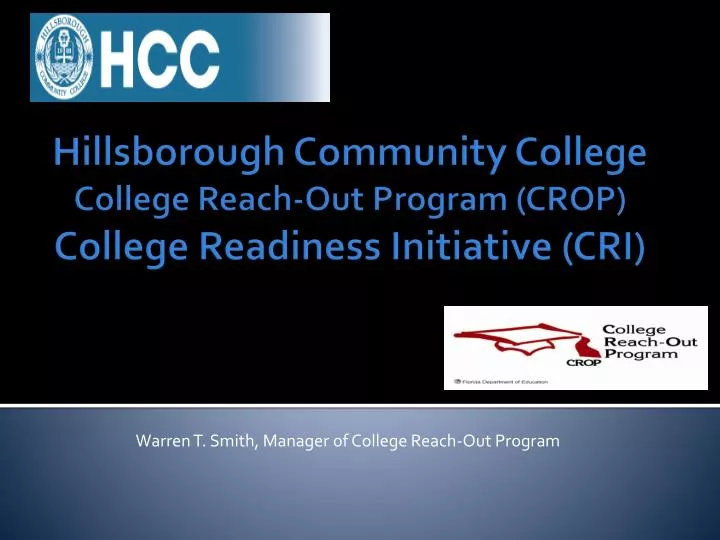 hillsborough community college college reach out program crop college readiness initiative cri