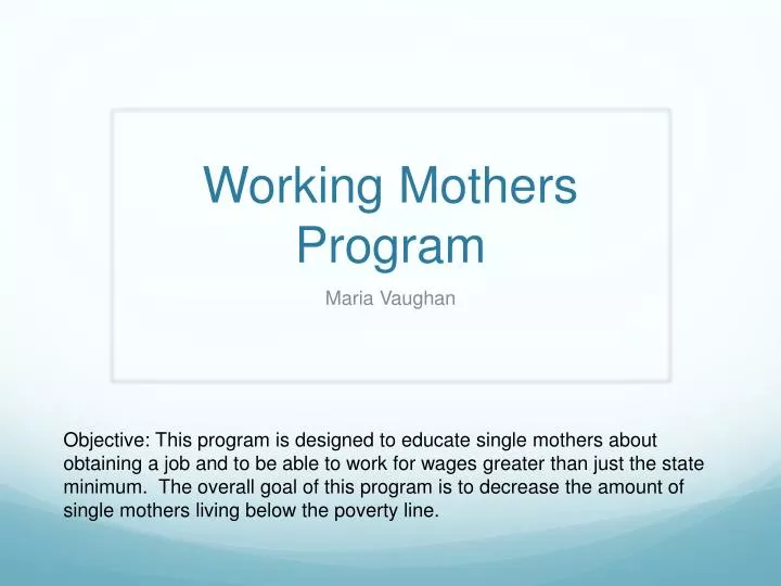 working mothers program