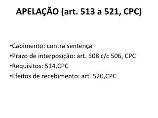 apela o art 513 a 521 cpc