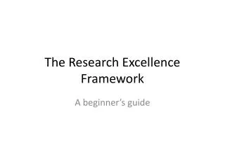 The Research Excellence Framework