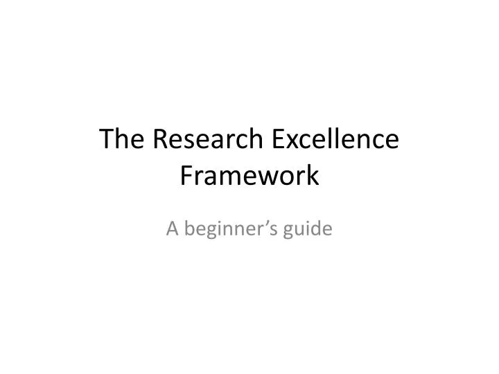 the research excellence framework