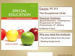 Course: PC 213 The Exceptional Child