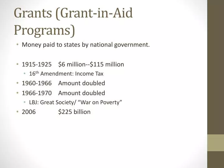 grants grant in aid programs