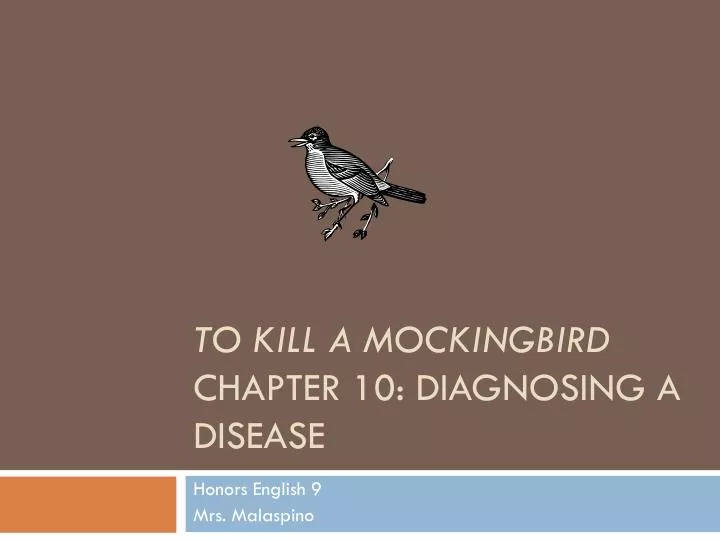 to kill a mockingbird chapter 10 diagnosing a disease