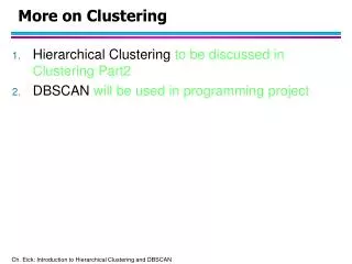 More on Clustering