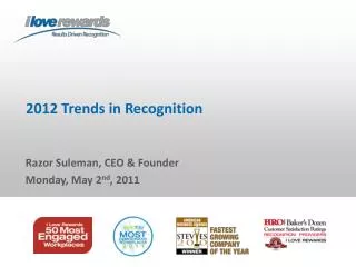 2012 Trends in Recognition