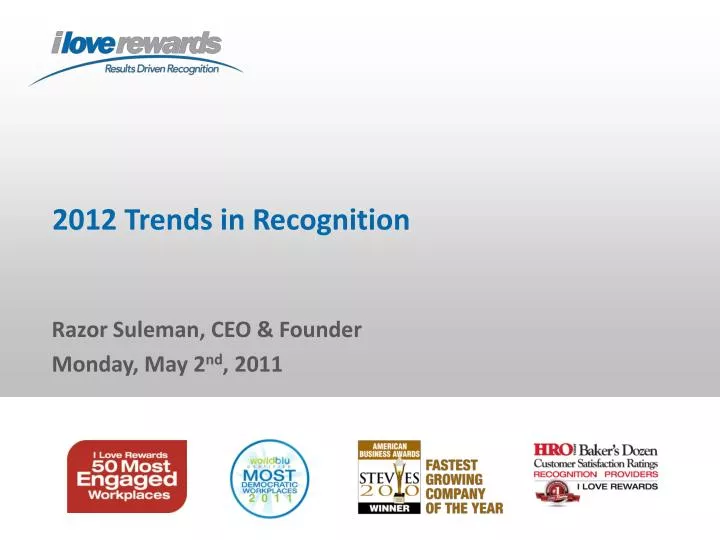 2012 trends in recognition