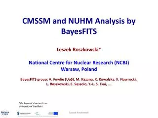 CMSSM and NUHM Analysis by BayesFITS