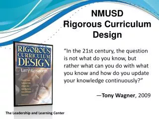 NMUSD Rigorous Curriculum Design