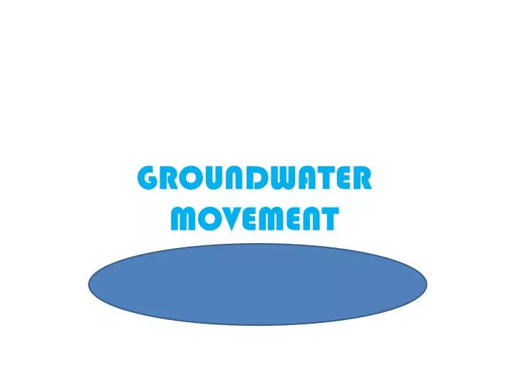 groundwater movement