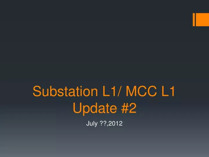 substation l1 mcc l1 update 2