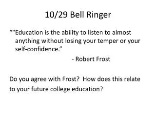 10/29 Bell Ringer