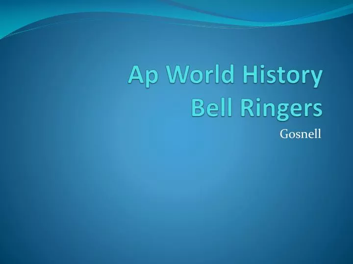 ap world history bell ringers