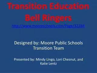 Transition Education Bell Ringers mooreschools/Page/32284