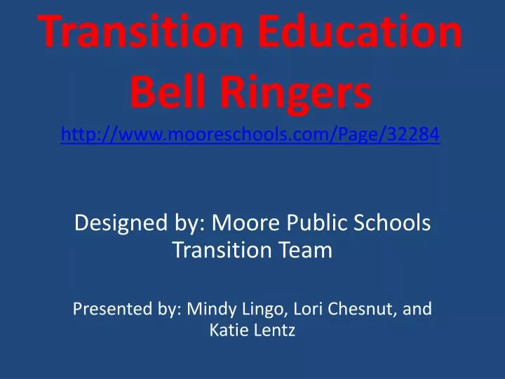 transition education bell ringers http www mooreschools com page 32284