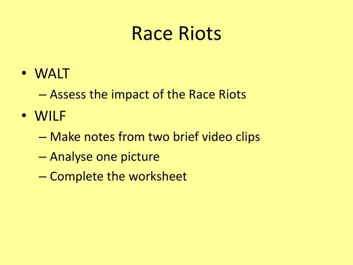race riots