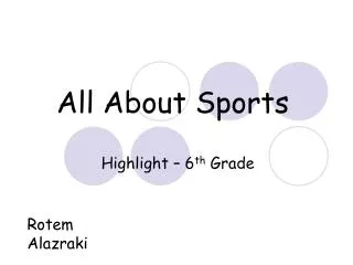 All About Sports