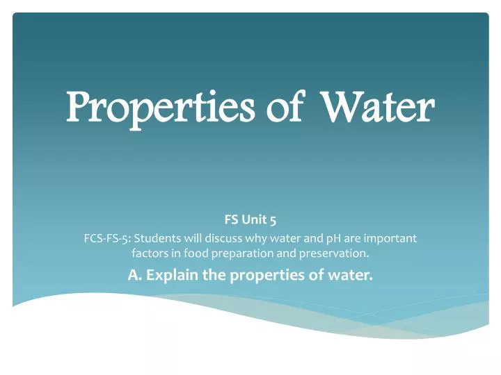 properties of water