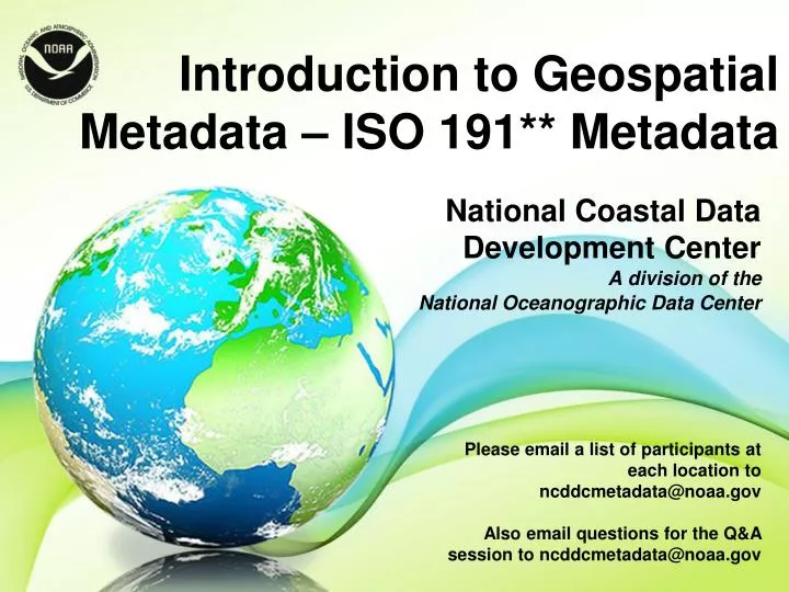 introduction to geospatial metadata iso 191 metadata