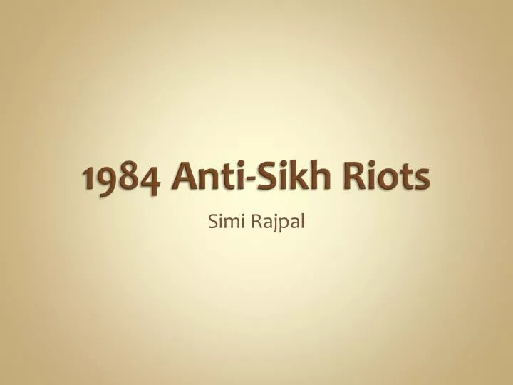1984 anti sikh riots