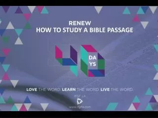 HOW TO STUDY A BIBLE PASSAGE