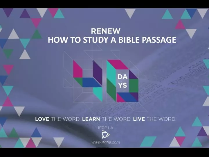 how to study a bible passage
