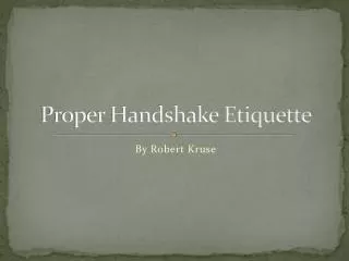 proper handshake etiquette