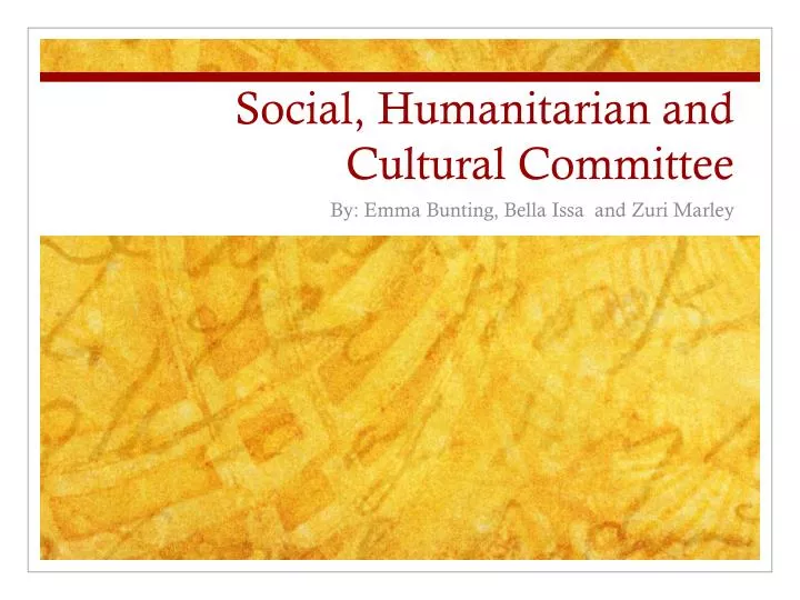 social humanitarian and cultural committee