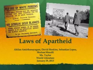 Laws of Apartheid