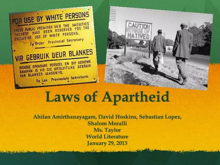 laws of apartheid