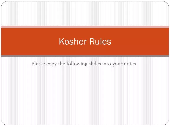 kosher rules