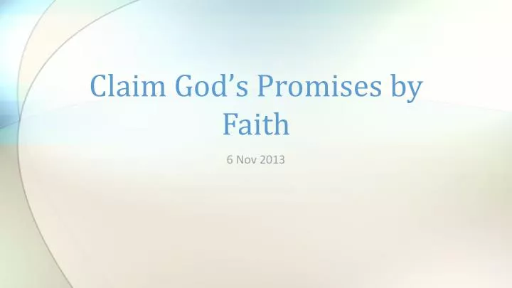 claim god s promises by faith