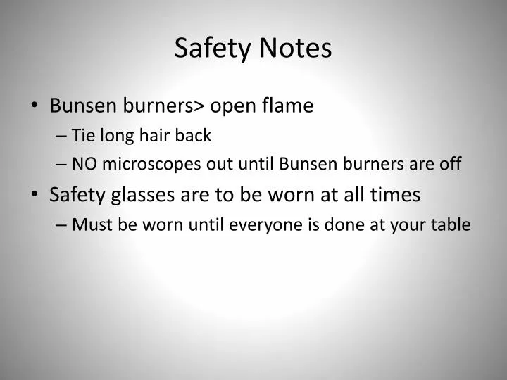 safety notes