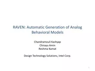 RAVEN: Automatic Generation of Analog Behavioral Models