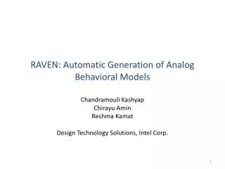 raven automatic generation of analog behavioral models