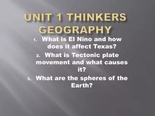 Unit 1 Thinkers Geography