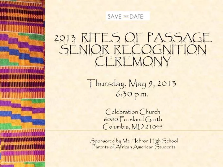 2013 rites of passage senior recognition ceremony