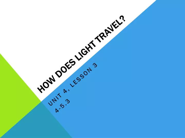 how does light travel