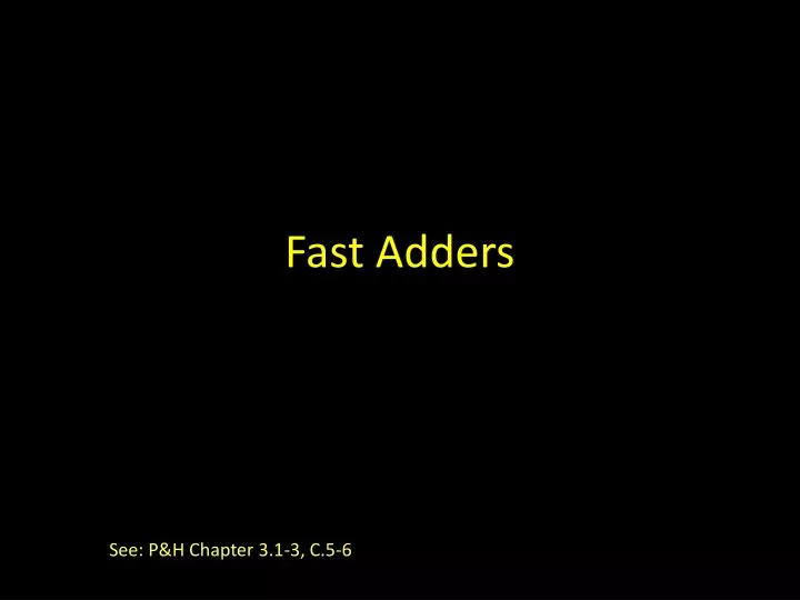 fast adders