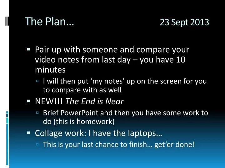 the plan 23 sept 2013