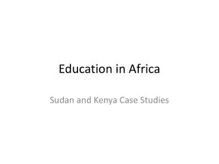 Education in Africa