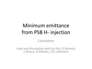 Minimum emittance from PSB H- injection
